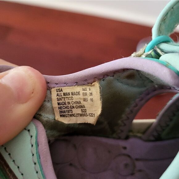 Wonder Nation blue/purple toddler girl closed toe sandals - Picture 4 of 9